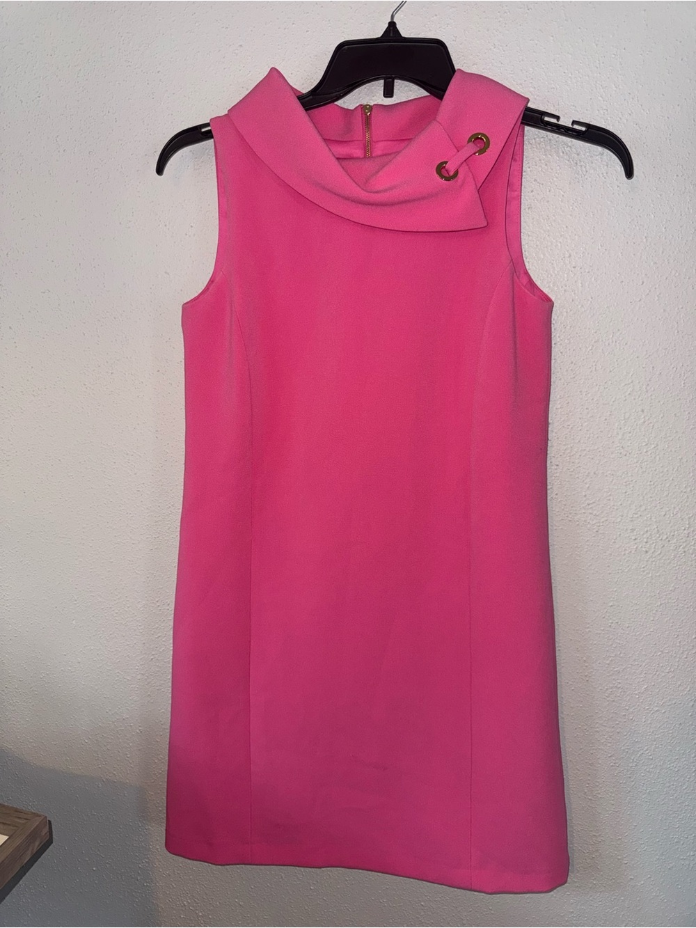 Alex Marie Hot Pink Sleeveless Shift‎ Dress with Cowl Neck